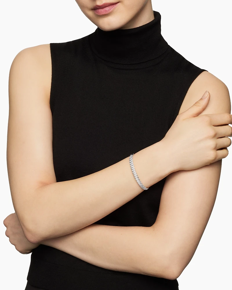 Cablespira Bracelet 18K White Gold with Diamonds