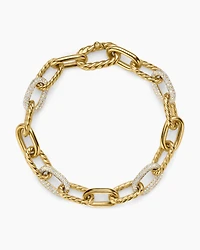 Lexington Chain Bracelet 18K Yellow Gold with Diamonds, 9.8mm