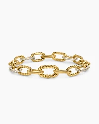 Lexington Chain Bracelet 18K Yellow Gold with Diamonds, 9.8mm