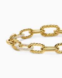 Lexington Chain Bracelet 18K Yellow Gold with Diamonds, 9.8mm