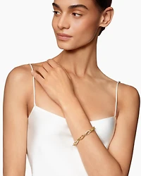 Lexington Chain Bracelet 18K Yellow Gold with Diamonds, 9.8mm