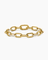 Lexington Chain Bracelet 18K Yellow Gold with Diamonds, 9.8mm