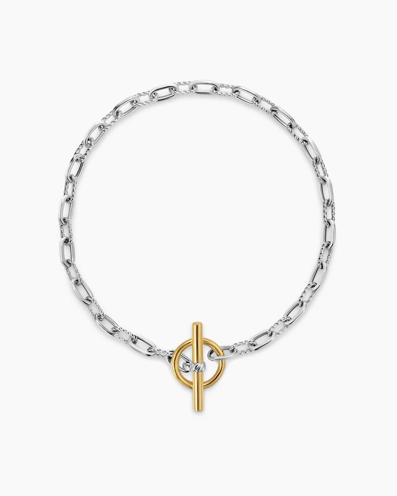 DY Madison® Toggle Chain Bracelet Sterling Silver with 18K Yellow Gold, 3mm