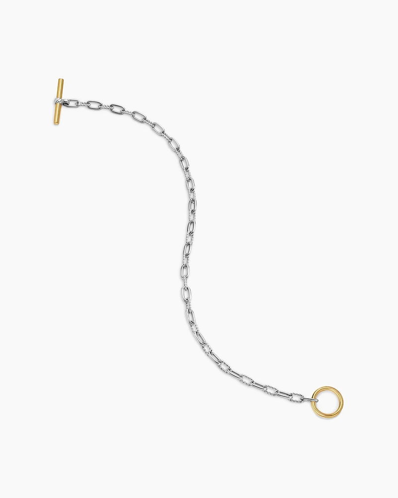 DY Madison® Toggle Chain Bracelet Sterling Silver with 18K Yellow Gold, 3mm