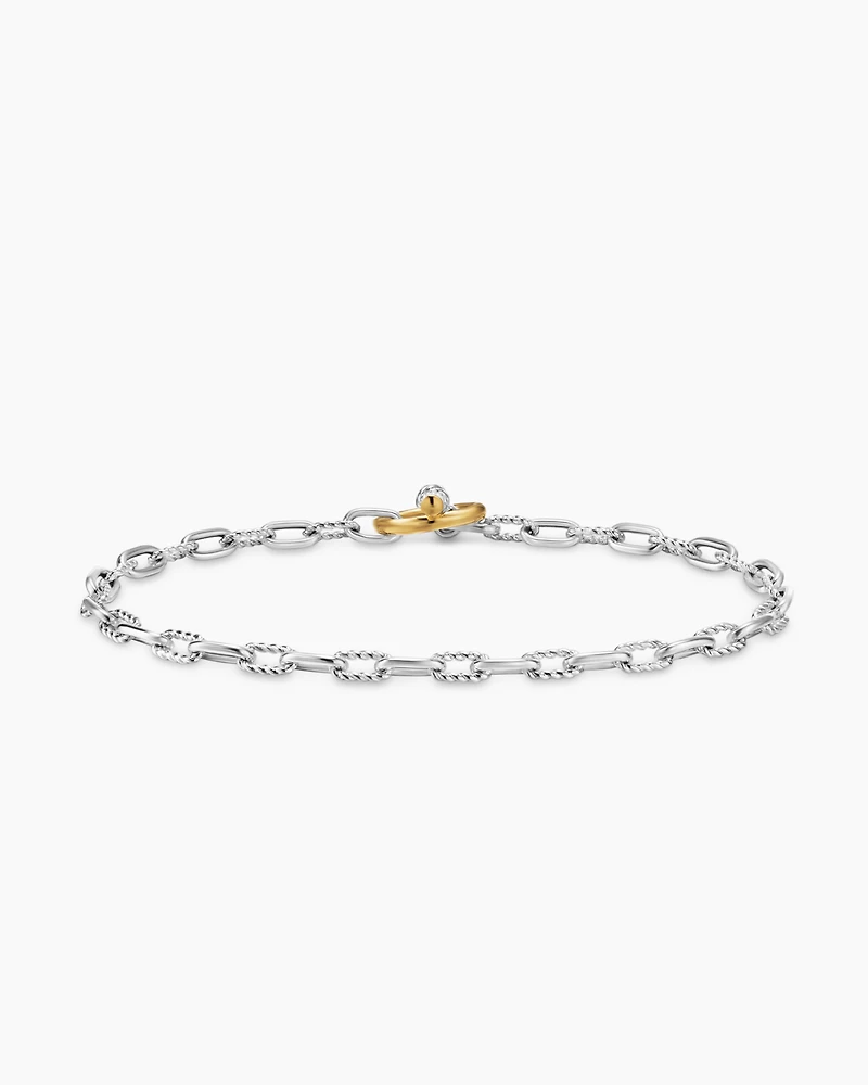 DY Madison® Toggle Chain Bracelet Sterling Silver with 18K Yellow Gold, 3mm