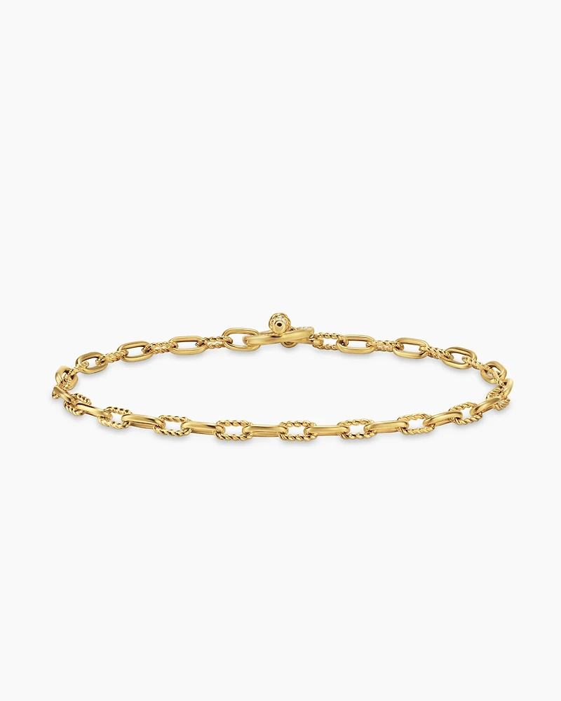 DY Madison® Pavé Toggle Chain Bracelet 18K Yellow Gold with Diamonds, 3mm
