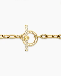 DY Madison® Pavé Toggle Chain Bracelet 18K Yellow Gold with Diamonds, 3mm