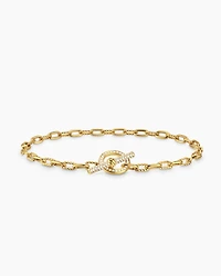 DY Madison® Pavé Toggle Chain Bracelet 18K Yellow Gold with Diamonds, 3mm