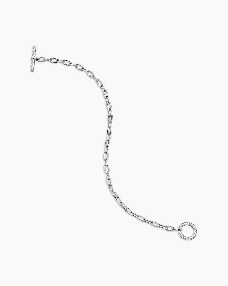DY Madison® Pavé Toggle Chain Bracelet Sterling Silver with Diamonds, 3mm