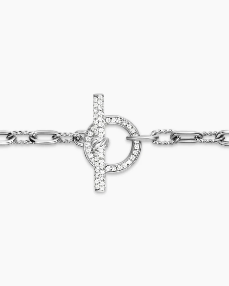 DY Madison® Pavé Toggle Chain Bracelet Sterling Silver with Diamonds, 3mm