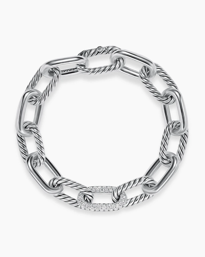 DY Madison® Chain Bracelet Sterling Silver with Diamonds, 11mm