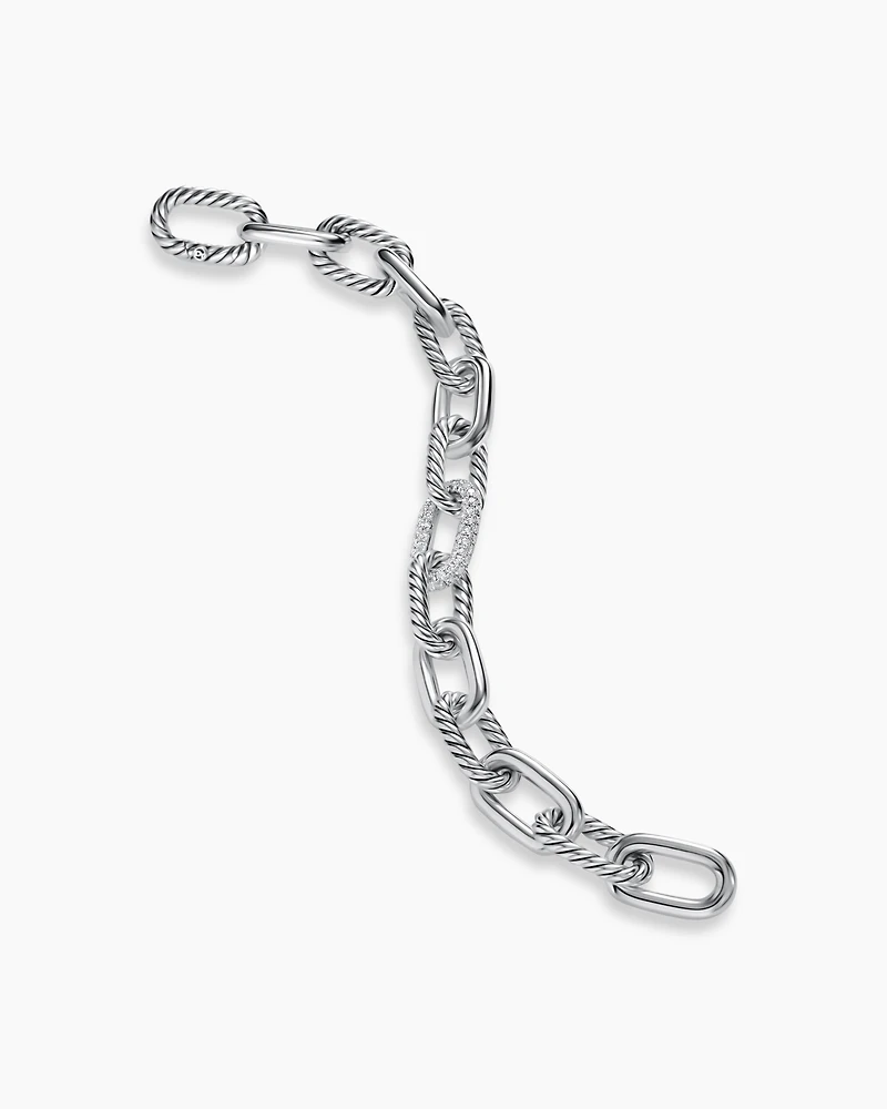 DY Madison® Chain Bracelet Sterling Silver with Diamonds, 11mm