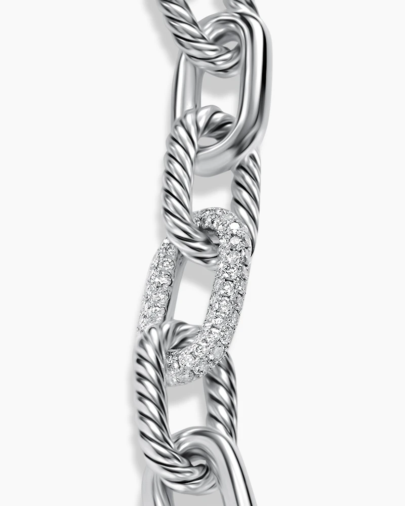 DY Madison® Chain Bracelet Sterling Silver with Diamonds, 11mm