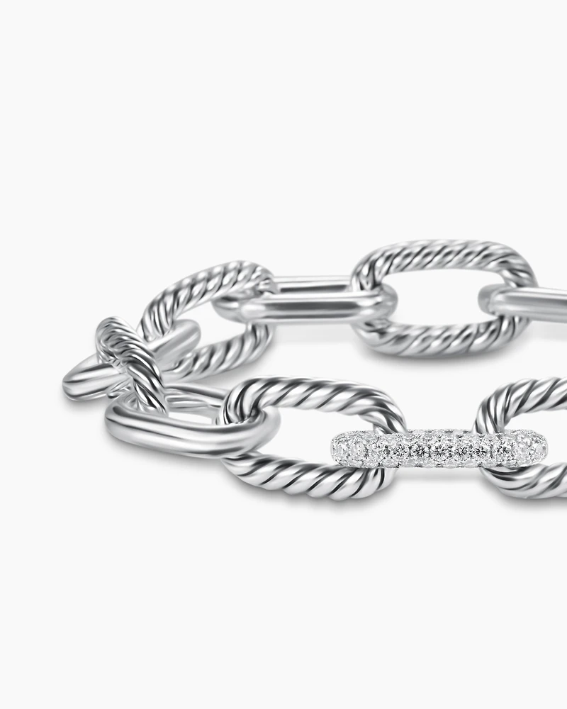 DY Madison® Chain Bracelet Sterling Silver with Diamonds, 11mm