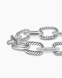 DY Madison® Chain Bracelet Sterling Silver with Diamonds, 11mm