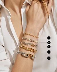 DY Madison® Chain Bracelet Sterling Silver with Diamonds, 11mm