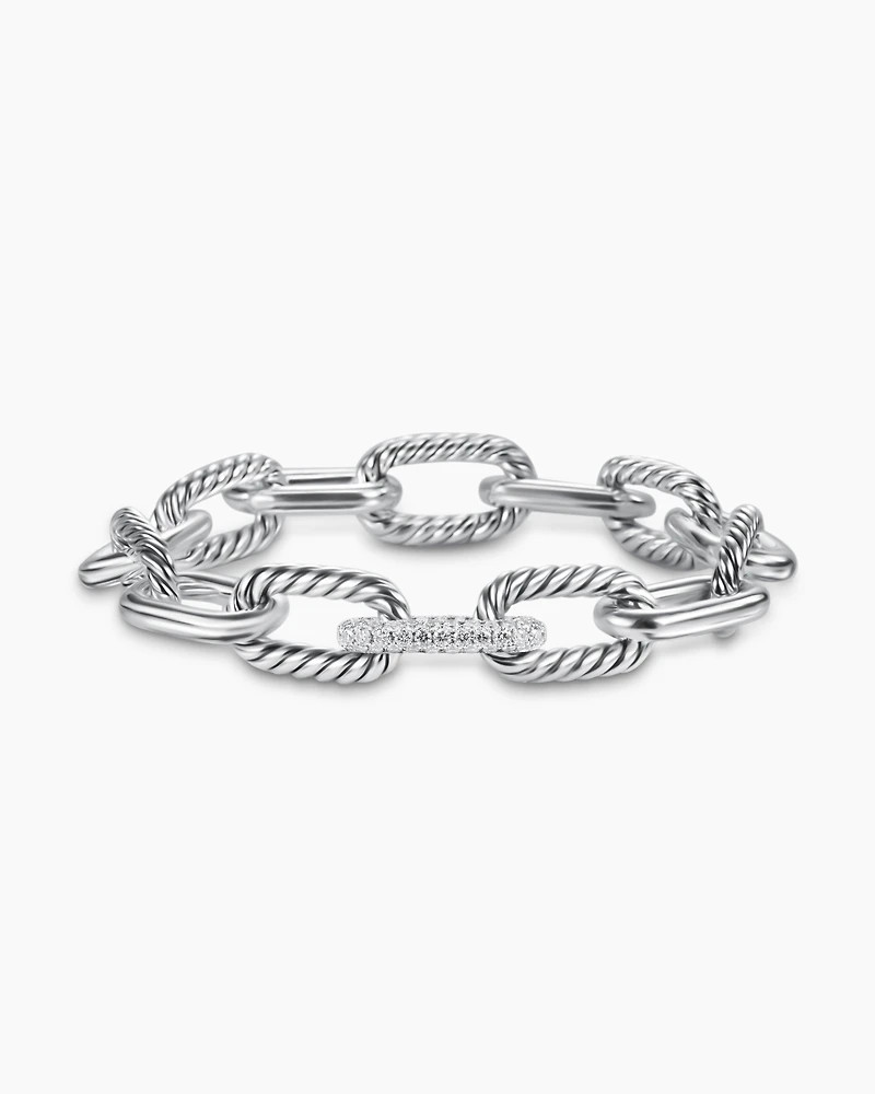 DY Madison® Chain Bracelet Sterling Silver with Diamonds, 11mm