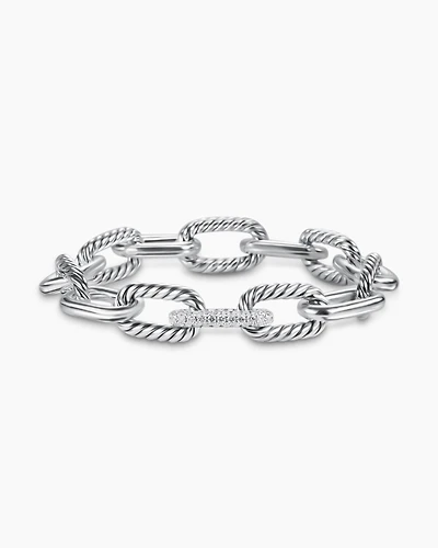 DY Madison® Chain Bracelet Sterling Silver with Diamonds, 11mm