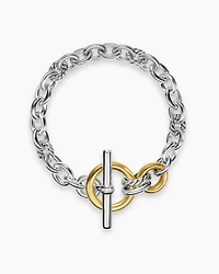 DY Mercer® Toggle Chain Bracelet Sterling Silver with 18K Yellow Gold and Diamonds, 8mm