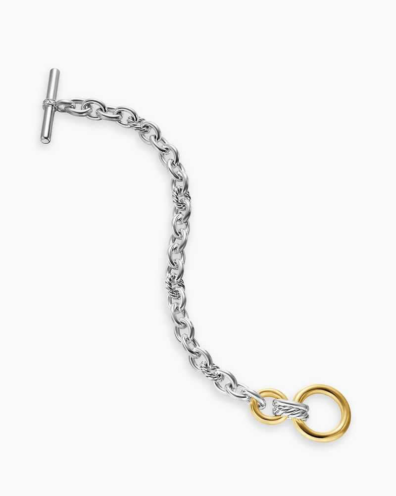 DY Mercer® Toggle Chain Bracelet Sterling Silver with 18K Yellow Gold and Diamonds, 8mm
