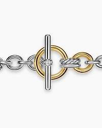 DY Mercer® Toggle Chain Bracelet Sterling Silver with 18K Yellow Gold and Diamonds, 8mm