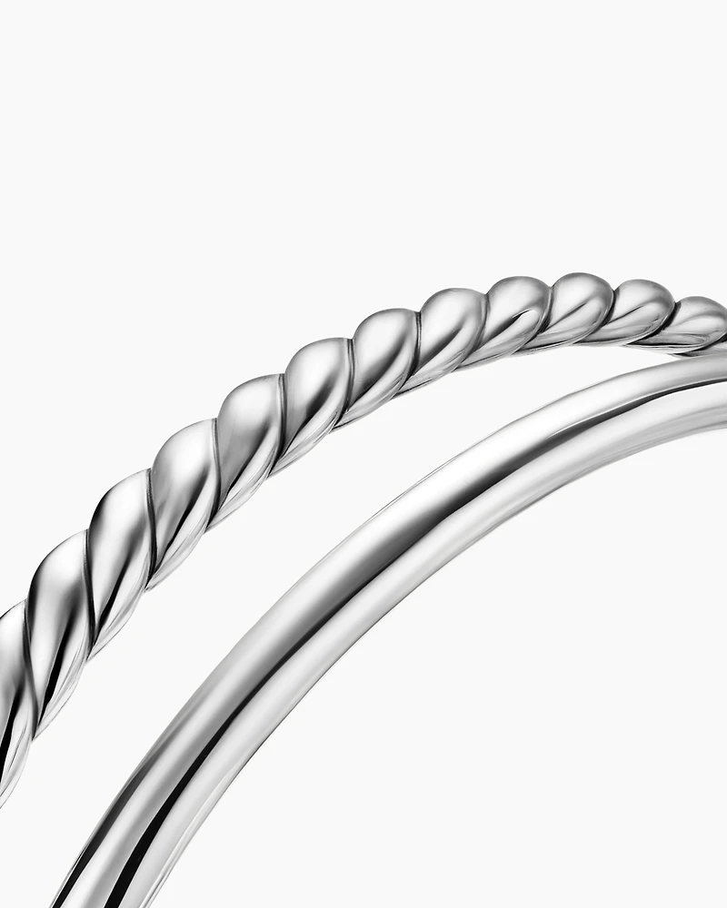 DY Mercer® Two Row Cuff Bracelet Sterling Silver, 8mm