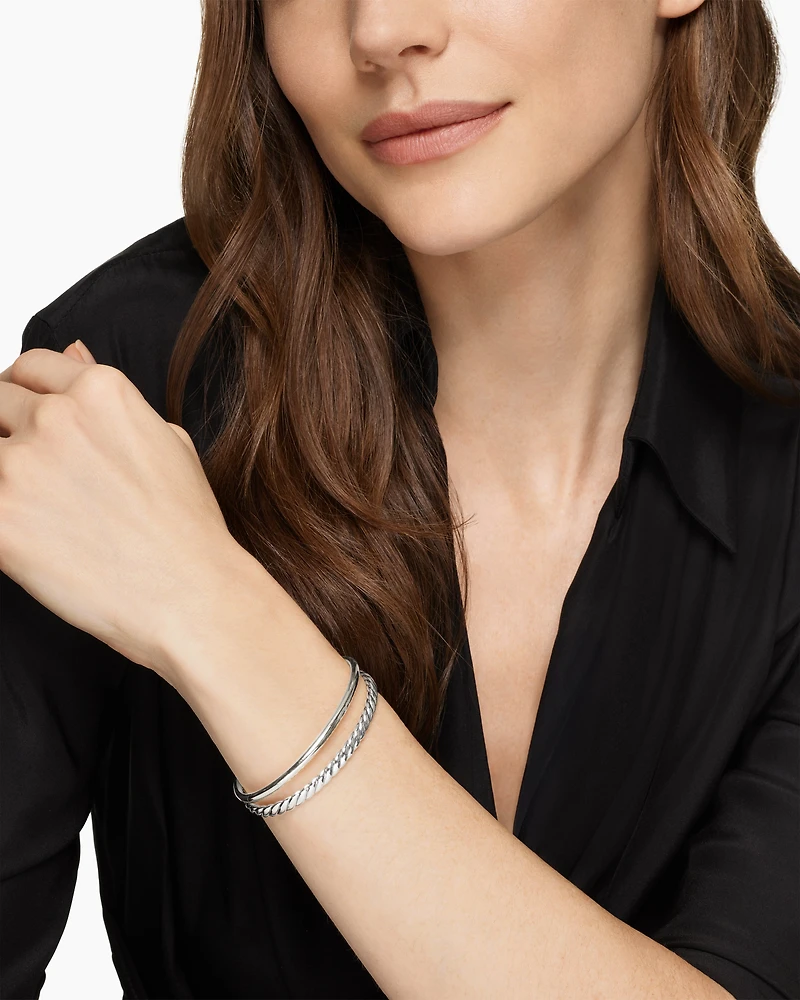 DY Mercer® Two Row Cuff Bracelet Sterling Silver, 8mm