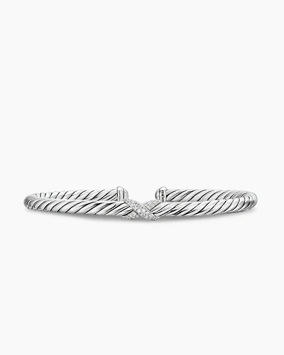 Cable Flex X Station Bracelet Sterling Silver with Diamonds, 4mm