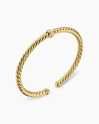 Cablespira® Flex Station Bracelet 18K Yellow Gold with Diamonds, 4mm