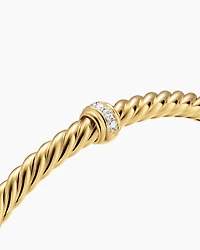Cablespira® Flex Station Bracelet 18K Yellow Gold with Diamonds, 4mm