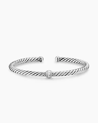 Cable Flex® Station Bracelet Sterling Silver with Diamonds, 4mm