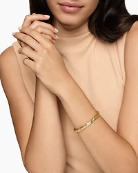 Sculpted Cable X Center Station Bracelet 18K Yellow Gold with Diamonds, 6.2mm