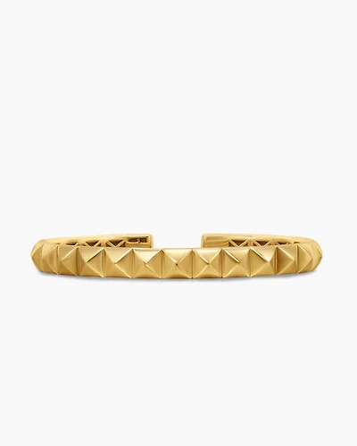 Pyramid Bangle Bracelet 18K Yellow Gold, 6.5mm