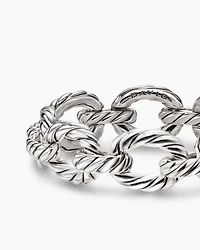 Sculpted Cable Oval Link Bracelet Sterling Silver, 18mm