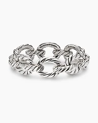 Sculpted Cable Oval Link Bracelet Sterling Silver, 18mm