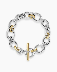 DY Mercer® Chain Bracelet Sterling Silver with 18K Yellow Gold and Diamonds, 8mm