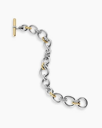 DY Mercer® Chain Bracelet Sterling Silver with 18K Yellow Gold and Diamonds, 8mm