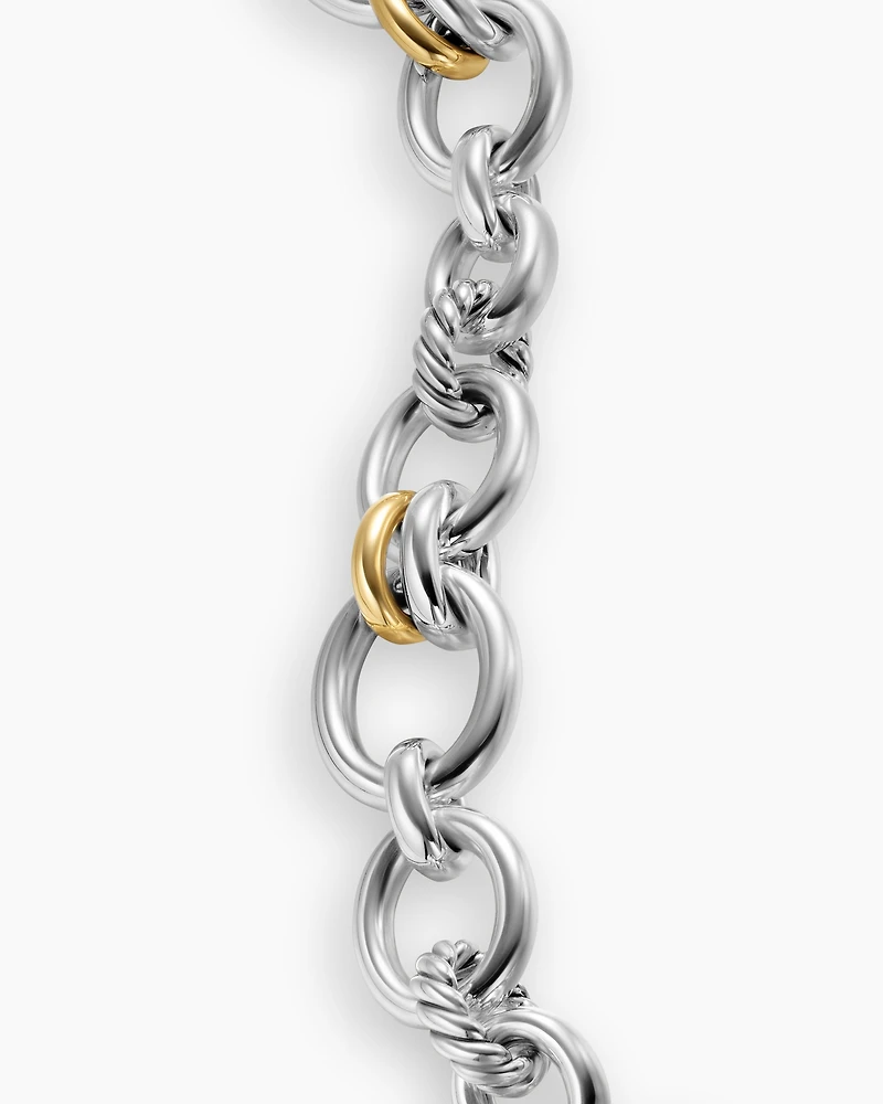 DY Mercer® Chain Bracelet Sterling Silver with 18K Yellow Gold and Diamonds, 8mm
