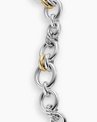 DY Mercer® Chain Bracelet Sterling Silver with 18K Yellow Gold and Diamonds, 8mm