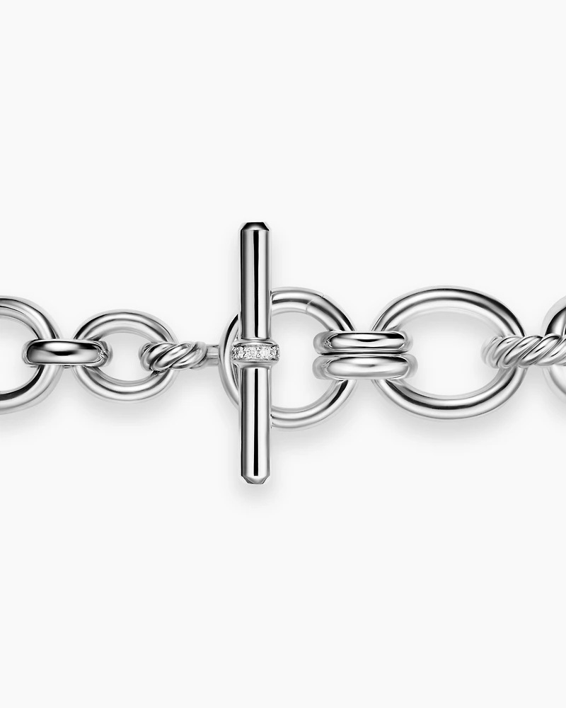 DY Mercer® Chain Bracelet Sterling Silver with Diamonds, 8mm
