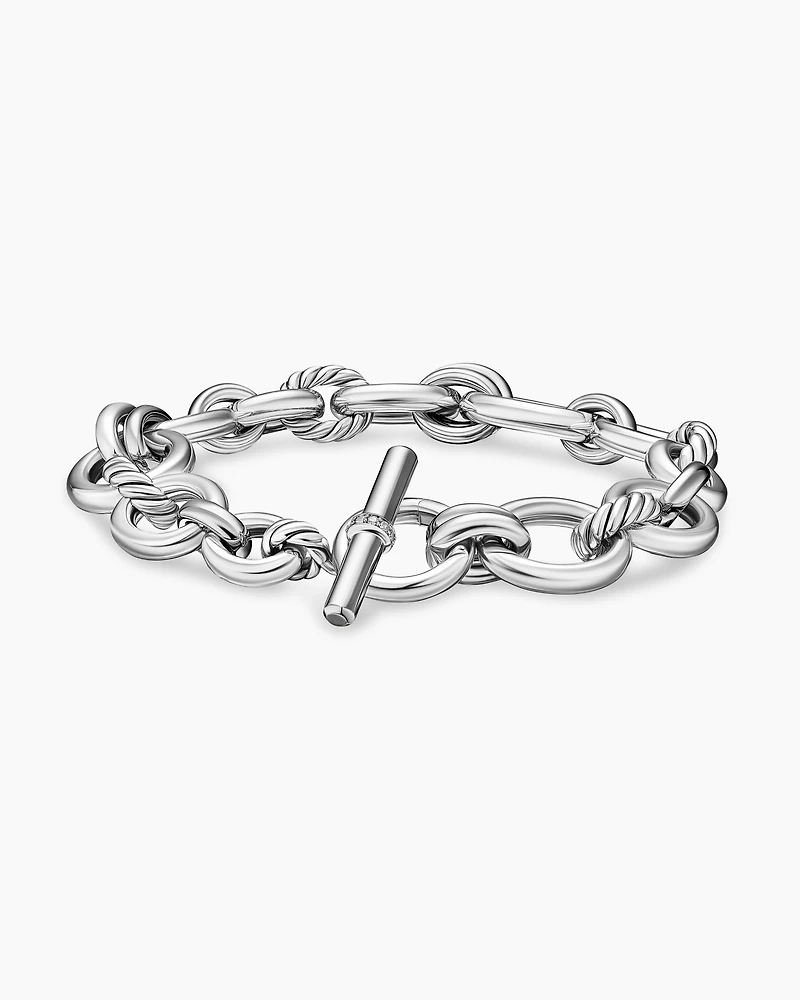 DY Mercer® Chain Bracelet Sterling Silver with Diamonds, 8mm