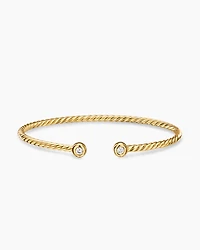 Petite Modern Renaissance® Cablespira® Bracelet 18K Yellow Gold with Diamonds, 2.6mm