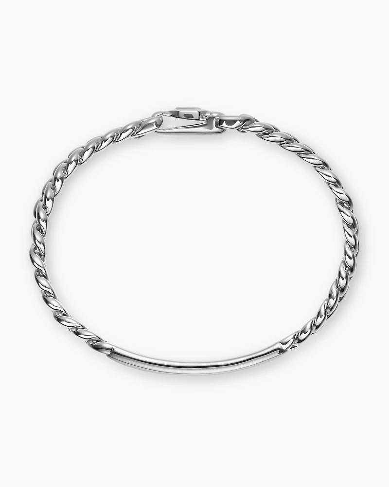 Curb Chain ID Bracelet Sterling Silver
