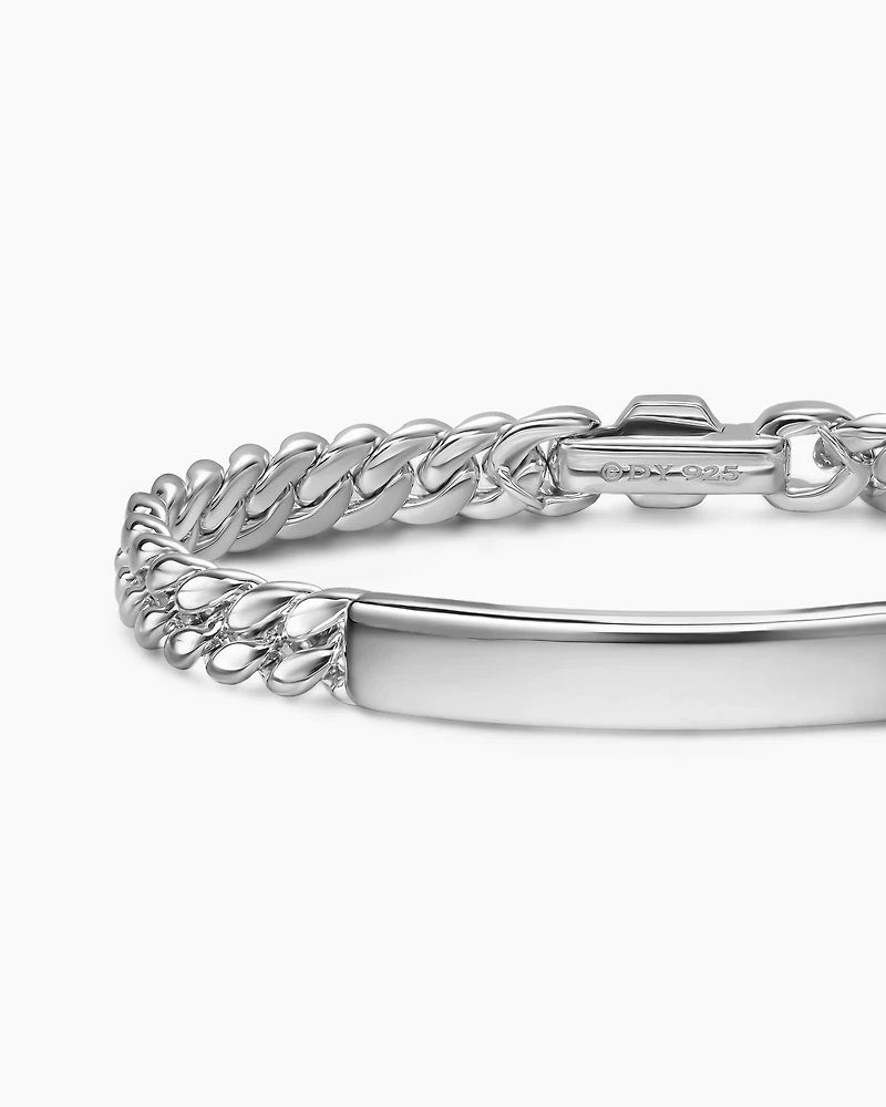 Curb Chain ID Bracelet Sterling Silver