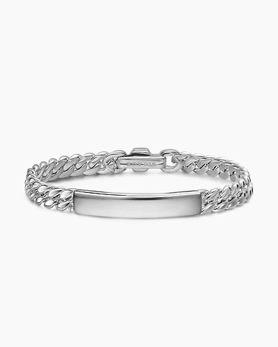 Curb Chain ID Bracelet Sterling Silver