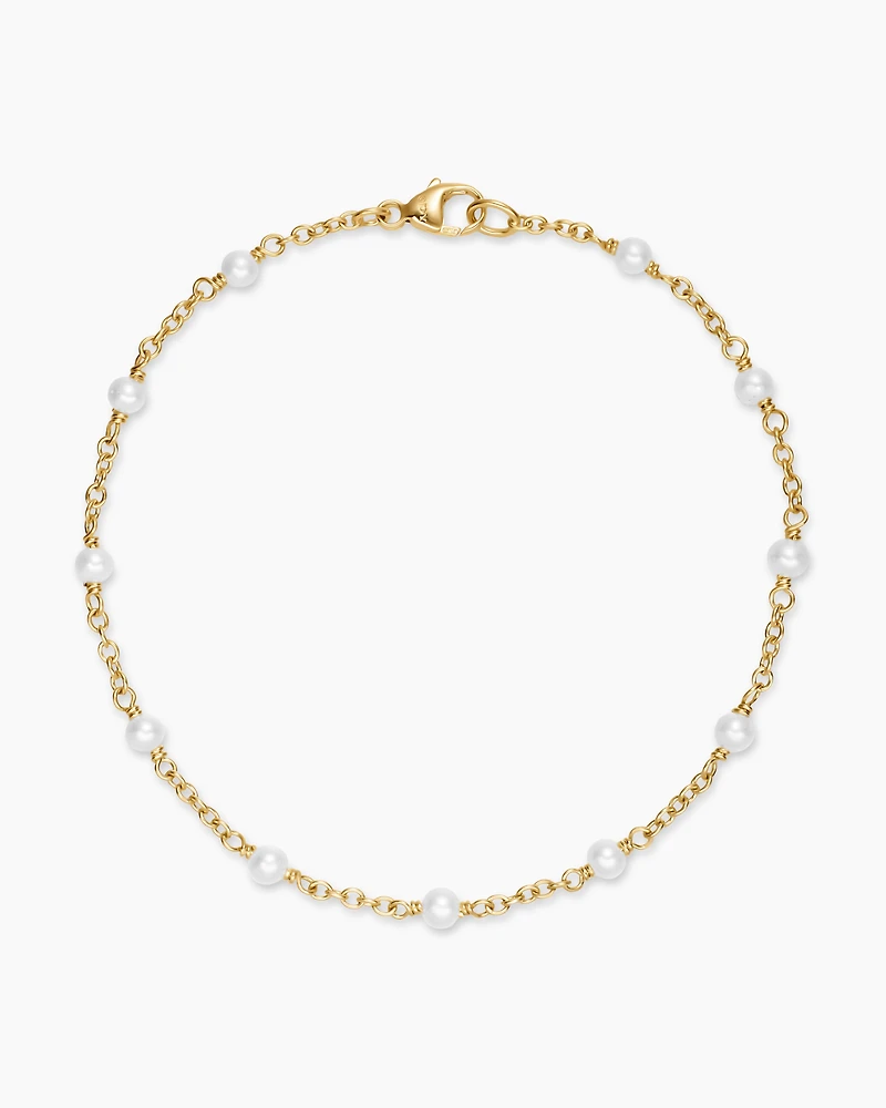 Pearl Classics Station Bracelet 18K Yellow Gold, 3.5mm