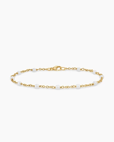 Pearl Classics Station Bracelet 18K Yellow Gold, 3.5mm