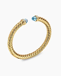 Cablespira® Flex Bracelet 18K Yellow Gold with Blue Topaz and Diamonds, 6mm