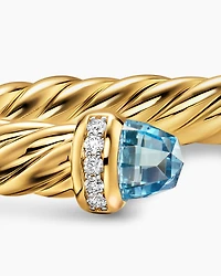 Cablespira® Flex Bracelet 18K Yellow Gold with Blue Topaz and Diamonds, 6mm