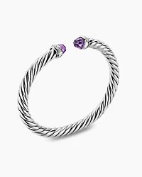 Cable Flex® Bracelet Sterling Silver with Amethyst and Diamonds, 6mm